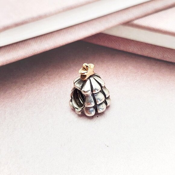 Pandora Christmas Tree Holiday 14k Gold 925 Sterling Silver Charm Authentic - Picture 1 of 3